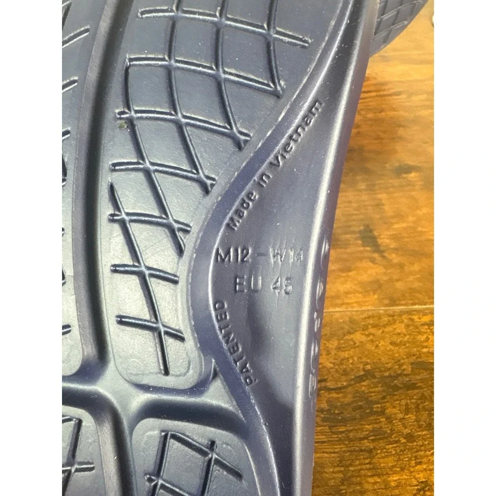 OOFOS OOahh Slide Sandals Navy Blue Mens 12 Womens 14 Recovery Footwear